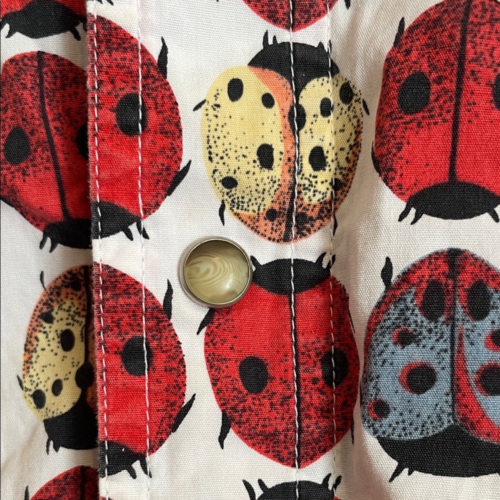 Esprit Vintage 90’s Multicolor Ladybug Sleeveless Blouse - Picture 4 of 4